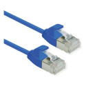 "ROLINE U/FTP DataCenter Patchkabel Cat.6A (Class EA), LSOH, slim, blau, 0,15 m"