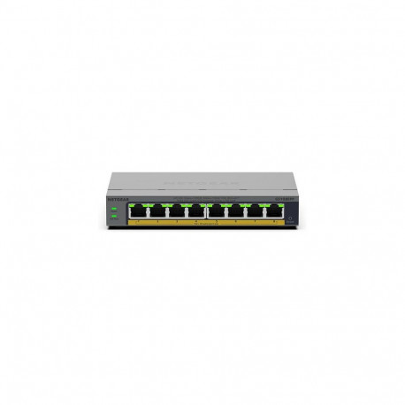 NETGEAR Easy Smart GS108EPP suure jõudlusega L3 lüliti - 8 x 10/100/1000 (PoE+) - lauapealne, seinal