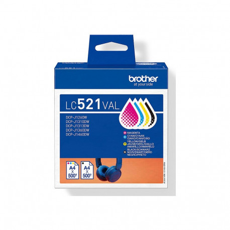 "Brother Tintenpatronen LC-521VAL Multipack (je 1x BK/M/C/Y)"