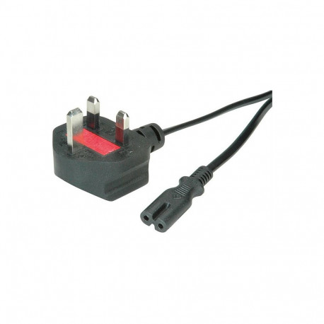 "VALUE UK Netzkabel auf Euro-Flachstecker C7, 2pol., schwarz, 1,95 m"