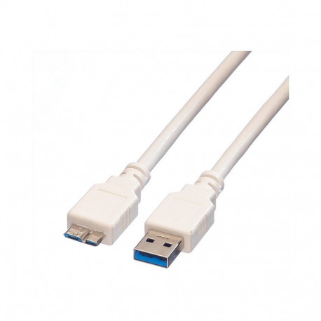 "VALUE USB 3.2 Gen 1 Kabel, A ST - Micro B ST, wei, 0,15 m"