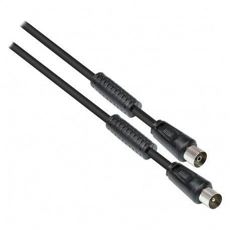 "GoodConnections TV Antennenkabel, Koax Stecker an Koax Buchse (vernickelt), 2x Ferritkern, 2x gesch