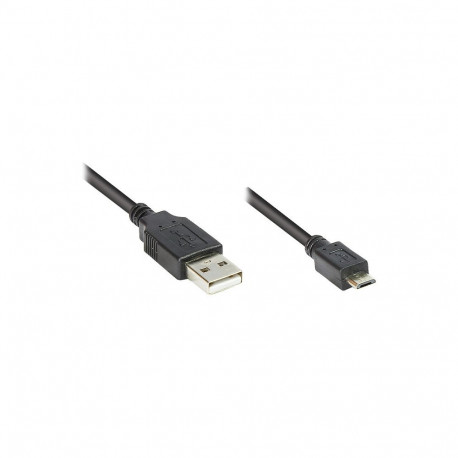 "GoodConnections Anschlusskabel USB 2.0 Stecker A an Stecker Micro B, schwarz, 5m,"