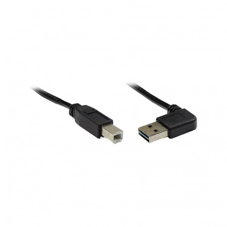 "GoodConnections Anschlusskabel USB 2.0 EASY Stecker A gewinkelt an Stecker B, schwarz, 3m,"