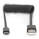 "USB-A - USB-C Spiralkabel, 1m"