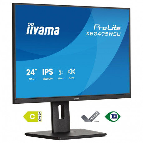 "61,1cm/24,1"" (1920x1200) iiyama ProLite XB2495WSU-B1 16:10 IPS 4ms 100Hz HDMI DisplayPort USB VESA