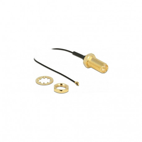 Antennikaabel paigaldatava RP-SMA pesaga I-PEX Inc. MHF® 4 pistikuni 0.81, 35cm, keerme pikkus 10mm