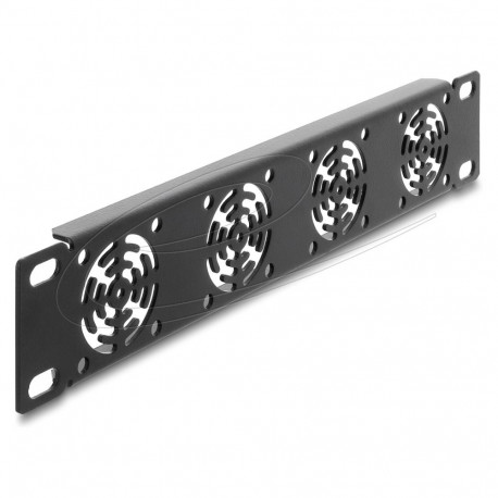 10" 1 HE racki pimepaneel 4 ventilaatorile 40 x 40 mm, tumehall