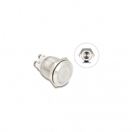 "Drucktaster zum Einbau 19 mm 4 x Schraubklemme LED weiß"
