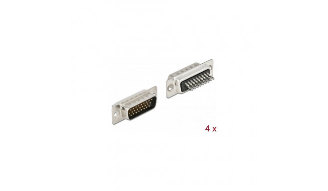D-Sub HD 26 Pin metallist pistik, jootmisversioon, 4 tk