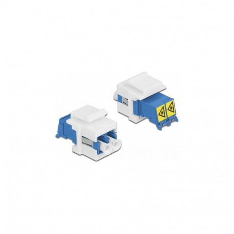 "Keystone Modul LC Duplex Buchse zu LC Duplex Buchse mit Laserschutzklappe innen"