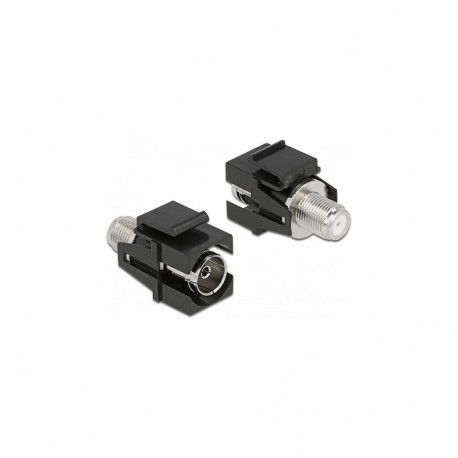 "Keystone Modul IEC Buchse zu F Buchse schwarz"