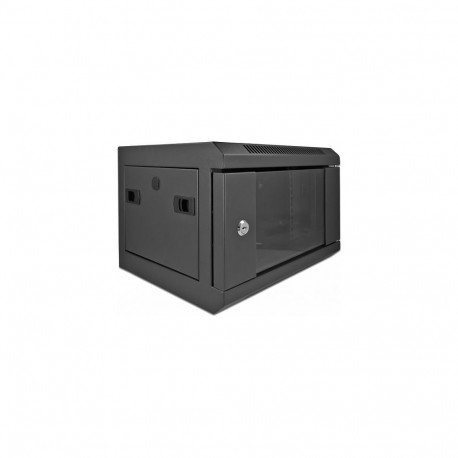 "10? Netzwerkschrank mit Glastür 4 HE schwarz"