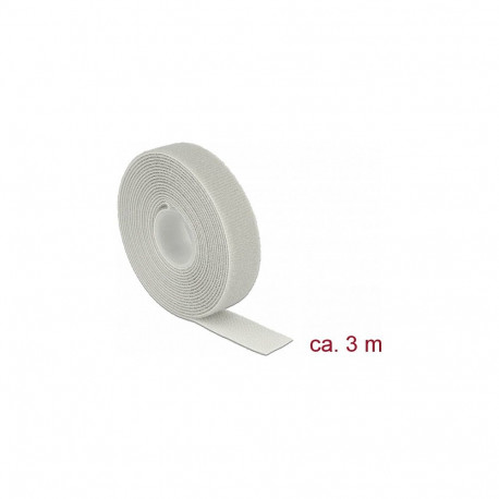 "Klettband auf Rolle L 3 m x B 20 mm grau"