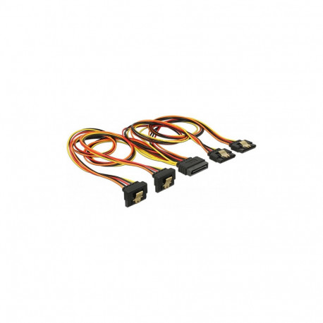"Kabel SATA 15 Pin Strom Stecker mit Einrastfunktion > SATA 15 Pin Strom Buchse 2 x gerade / 2 x unt