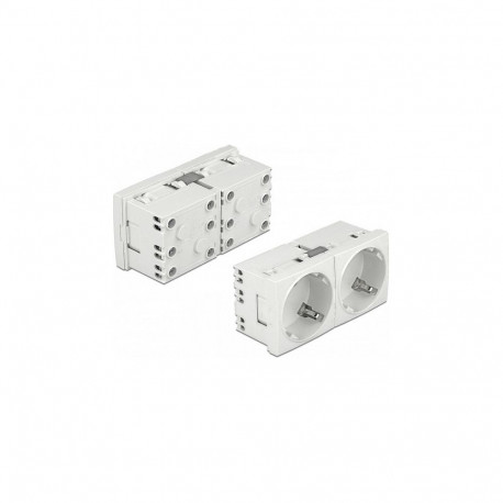"Easy 45 Schutzkontakt-Steckdose 45°-Anordnung 2-fach erweiterbar 45 x 45 mm"
