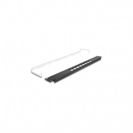 "19"" D-Typ Patchpanel mit Entlastungsschiene 8 Port mittig 1 HE schwarz"