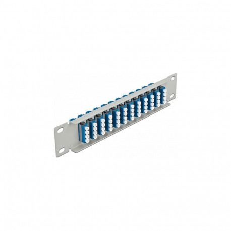 10" kiudoptiline patchpaneel 12 pordiga LC Quad, sinine, 1HE, hall