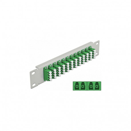 Delock 10-tolline optiline patch-paneel 12 porti LC Quad roheline 1U hall
