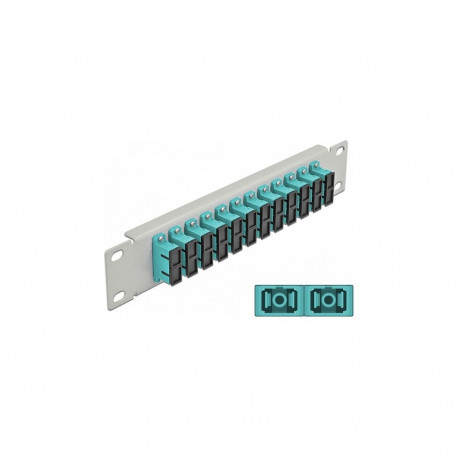 "Delock 10? LWL Patchpanel 12 Port SC Duplex aqua 1 HE grau"