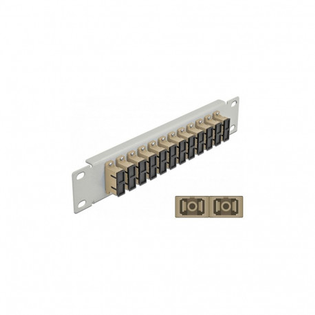 10" LWL-patch-paneel 12 porti SC Duplex 1 HE, beež, hall
