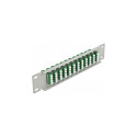 Delock 10-tolline optiline patch-paneel 12 porti LC Quad roheline 1U hall
