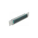 Delock 10-tolline kiudoptiline patch-paneel 12 porti SC Duplex helesinine 1U hall