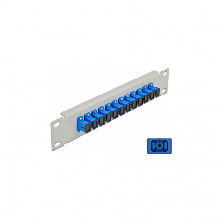 10" LWL-patch-paneel 12-port SC Simplex 1 HE, sinine, hall