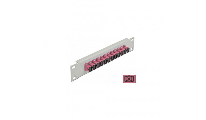"Delock 10? LWL Patchpanel 12 Port SC Simplex violett 1 HE grau"