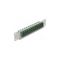 Delock 10" optiline krossipaneel 12 porti SC Duplex roheline 1 HE hall