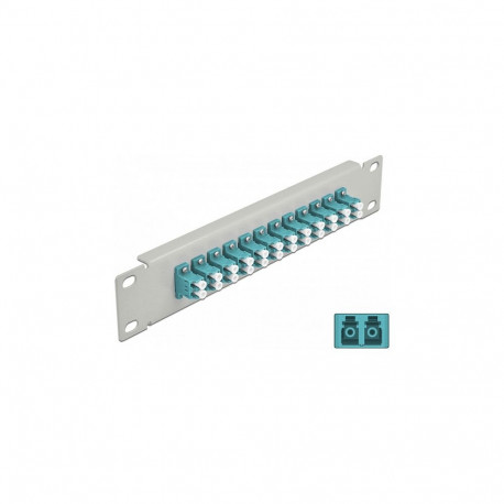 10″ LWL patch-paneel 12 porti LC Duplex aqua 1 HE, hall