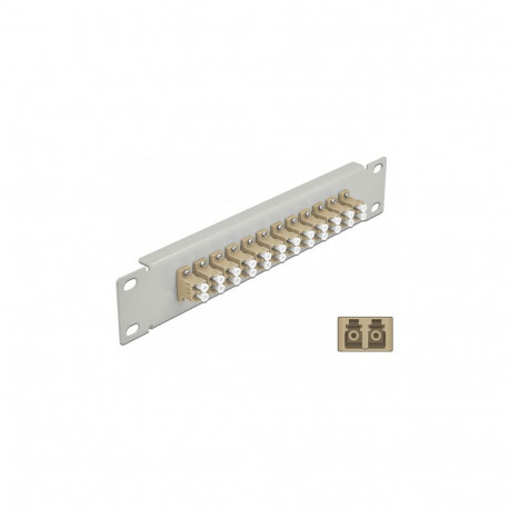 Delock 10" valguskaabli jaotuspaneel 12 porti LC Duplex beež 1 HE hall