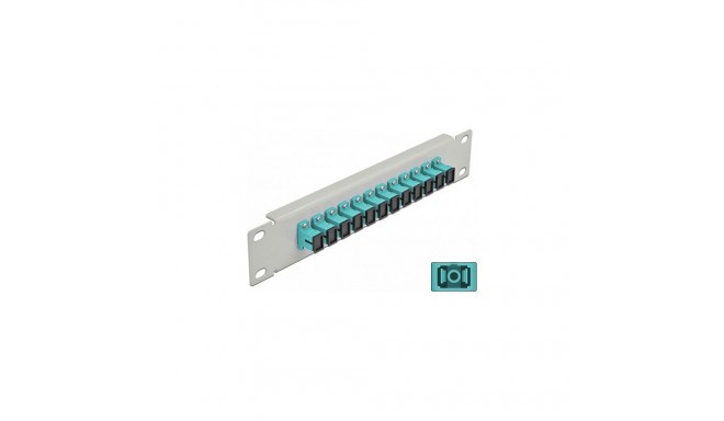 "10"" LWL Patchpanel 12 Port SC Simplex aqua 1 HE grau"