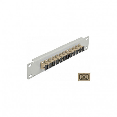 "Delock 10? LWL Patchpanel 12 Port SC Simplex beige 1 HE grau"