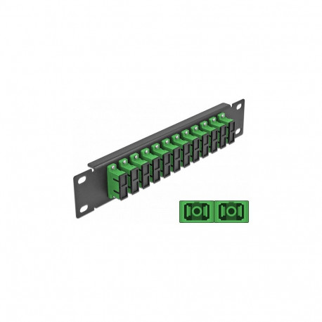 "Delock 10? LWL Patchpanel 12 Port SC Duplex grün 1 HE schwarz"