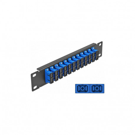10" fiiberoptiline patchpaneel 12 Port SC Duplex 1 HE, sinine, must