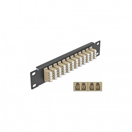 "Delock 10? LWL Patchpanel 12 Port LC Quad beige 1 HE schwarz"