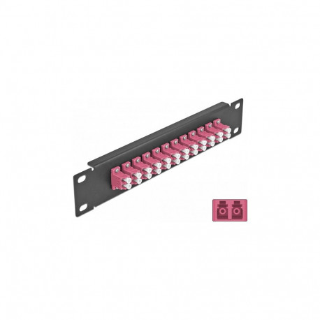 "Delock 10? LWL Patchpanel 12 Port LC Duplex violett 1 HE schwarz"