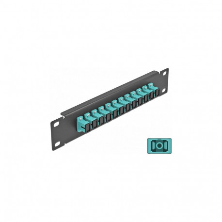 "Delock 10? LWL Patchpanel 12 Port SC Simplex aqua 1 HE schwarz"