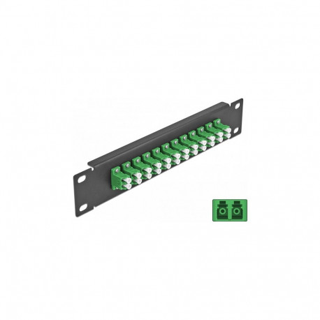 Delock 10" optiline jaotuspaneel 12 Port LC Duplex roheline 1 HE must