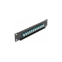 Delock 10-tolline LWL patšpaneel 12-pordiline LC Duplex aqua 1 HE must