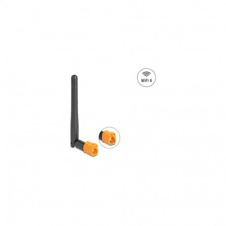 "Delock WiFi 6 Antenne FAKRA M Buchse 2,5 - 3,0 dBi omnidirektional mit Kippgelenk schwarz"