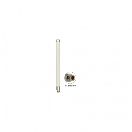 "WLAN 802.11 ac/a/h/b/g/n Antenne N Buchse 6 - 8 dBi 28 cm omnidirektional starr Mastmontage weiß ou