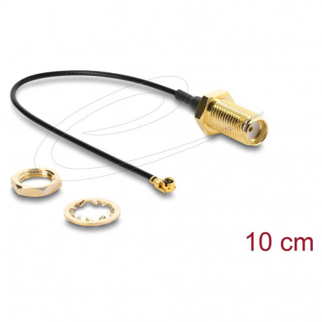 Antennikaabel SMA paigalduspesa I-PEX Inc. MHF® I pistik 1.13, 10cm, keerme pikkus 10mm