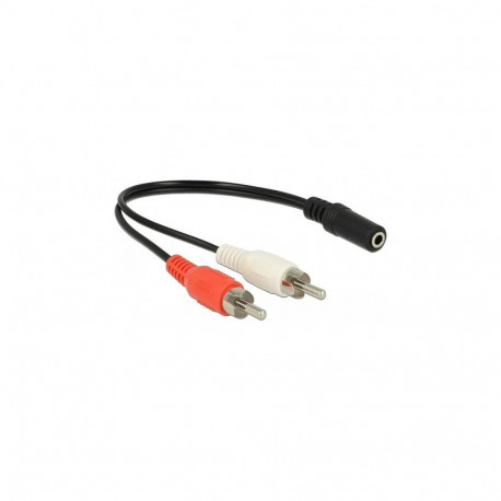 "DELOCK Audio Kabel 2 x Cinchstecker zu 1 x 3.5 mm 3 Pin Klinkenbuchse 20 cm"