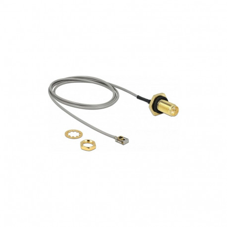 "Antennenkabel RP-SMA Buchse zum Einbau zu I-PEX Inc., MHF® I LK Stecker 1.13, 50 cm Gewindelänge 10