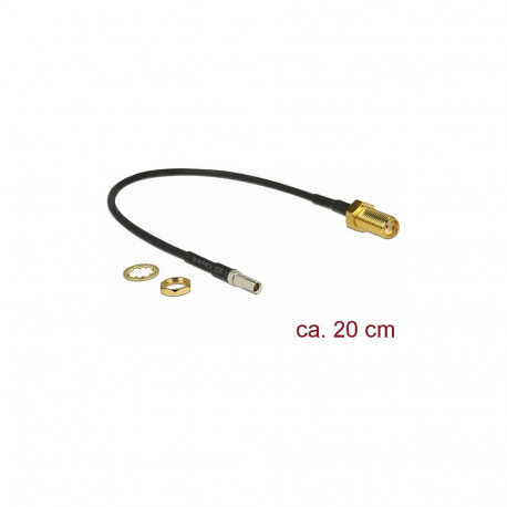 "DELOCK Antennenkabel SMA Buchse zum Einbau > TS-9 Stecker RG-174 20 cm schwarz"