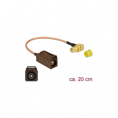 Delock antennikaabel FAKRA F pesa > SMA 90 pesa paigaldamiseks RG-316 20cm