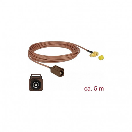 "DELOCK Antennenkabel FAKRA F Buchse > SMA 90 Buchse zum Einbau RG-316 5m"