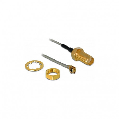"Antennenkabel SMA Buchse zum Einbau zu I-PEX Inc., MHF® I Stecker 1.13 1 m Gewindelänge 10 mm"